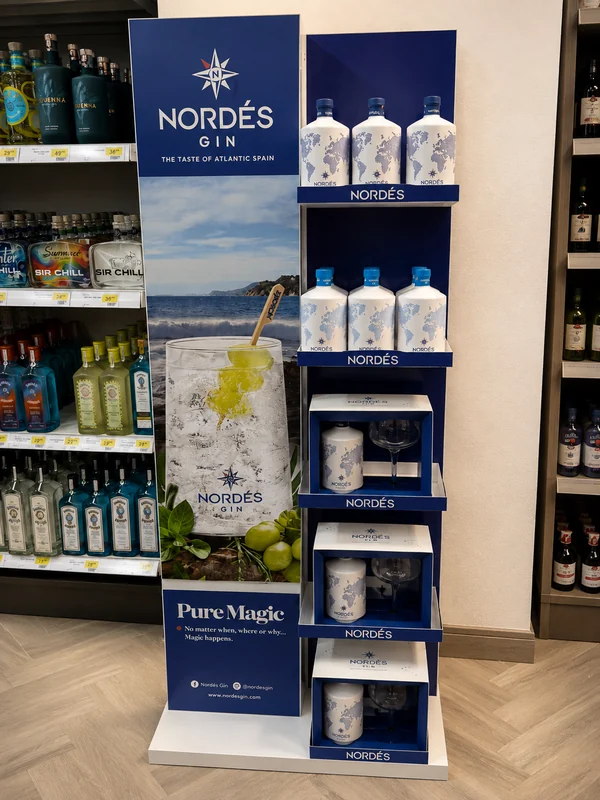 Nord&eacute;s Gin in-store display stand