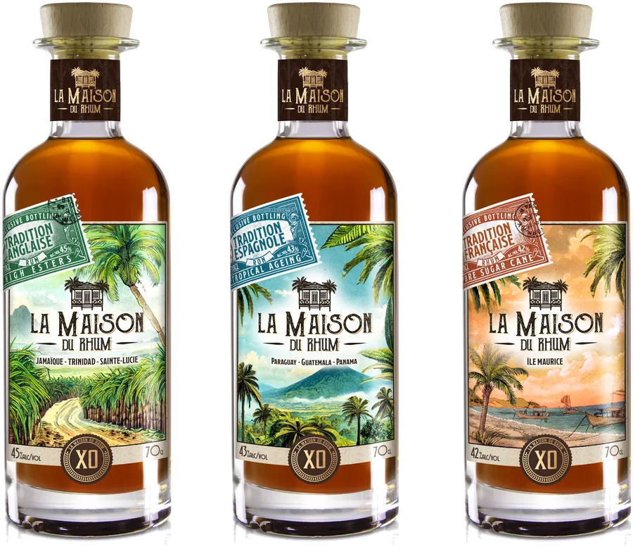 La Maison du Rhum XO rum trilogy bottles