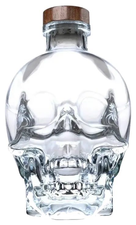 Crystal Head skull-shaped vodka bottle